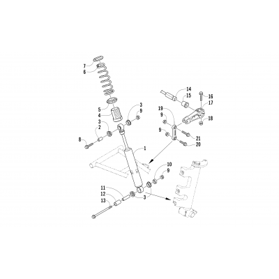 SHOCK ABSORBER AND SWAY BAR ASSEMBLY