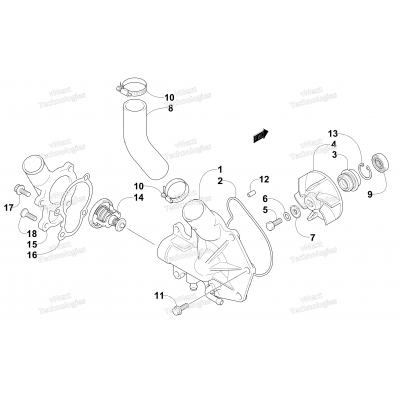 WATER PUMP AND THERMOSTAT