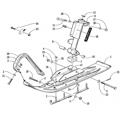 SKI AND SPINDLE ASSEMBLY