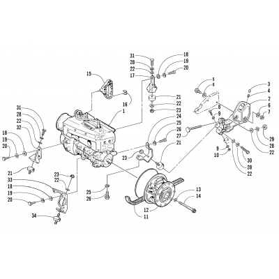 ENGINE AND RELATED PARTS