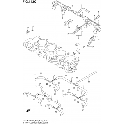 THROTTLE BODY HOSE/JOINT (GSX-R750ZL4 E33)