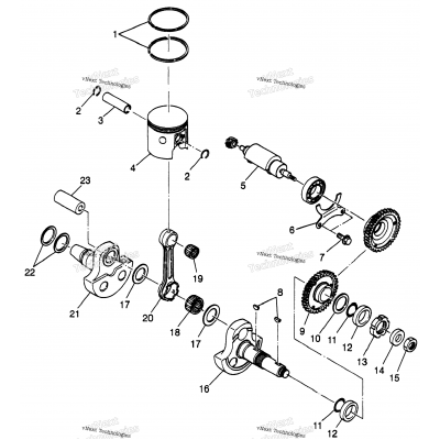 Piston & Crankshaft Scrambler 400L