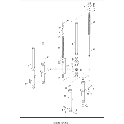 FORK, FRONT - XL883L, XL1200C