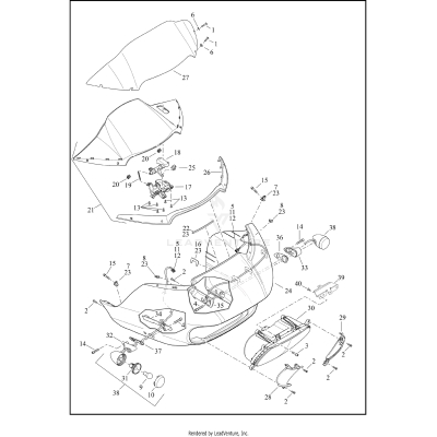 WINDSHIELD, FAIRING AND HEADLAMP - FLTRT