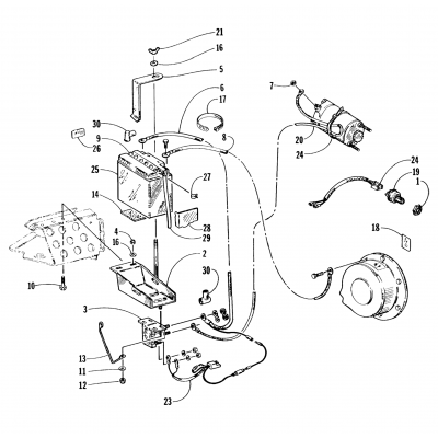 ELECTRIC START - BATTERY ASSEMBLY