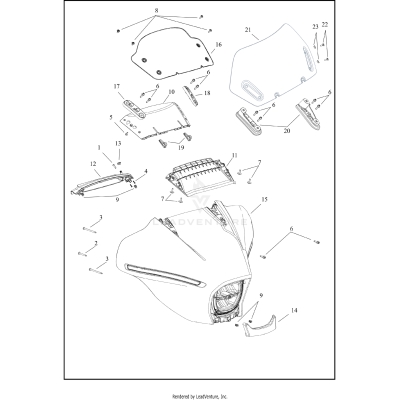 WINDSHIELD, FAIRING AND FRONT LIGHTING - FLHX, FLHXU