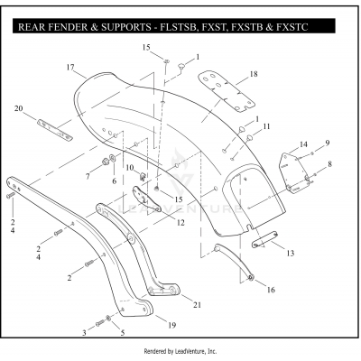 REAR FENDER & SUPPORTS - FLSTSB & FXST, FXSTB, FXSTC