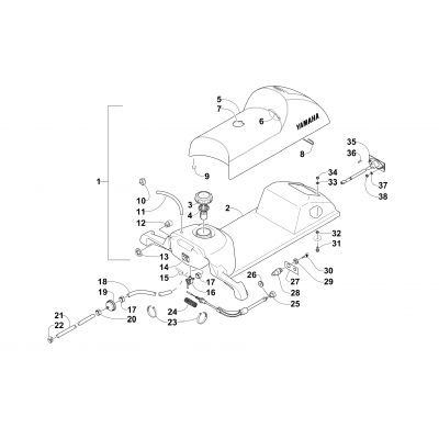 GAS TANK, SEAT, AND TAILLIGHT ASSEMBLY