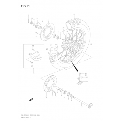 REAR WHEEL (MODEL K1/K2/K3/K4)