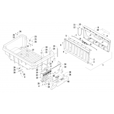 CARGO BOX AND TAILGATE ASSEMBLY