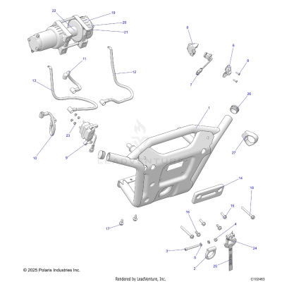 BODY, FRONT BUMPER WINCH and MOUNTING - A25SXM95AL (C102463)