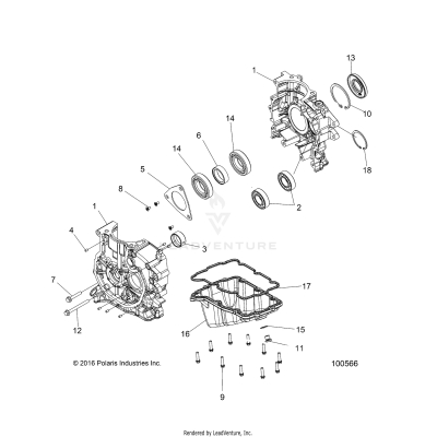 ENGINE, CRANKCASE - A19SEA50B1/B7/SEE50B7/B3/SEG50B4 [100566]