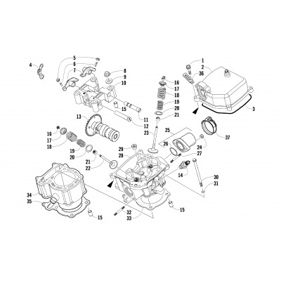 CYLINDER HEAD AND CAMSHAFT/VALVE ASSEMBLY