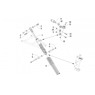 SHOCK ABSORBER AND SWAY BAR ASSEMBLY