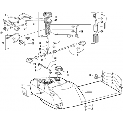 GAS TANK AND FUEL PUMP ASSEMBLY