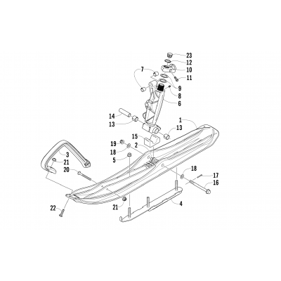 SKI AND SPINDLE ASSEMBLY