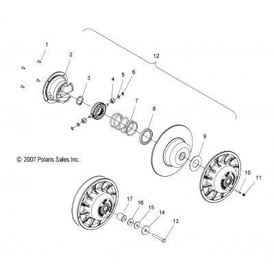 Drive Train, Secondary Clutch All Options
