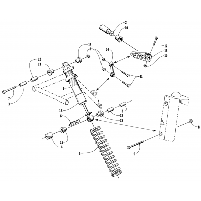 SHOCK ABSORBER AND SWAY BAR ASSEMBLY