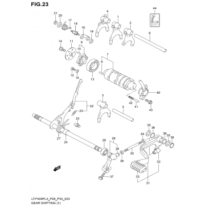 GEAR SHIFTING (1) (LT-F400FL3 P28)