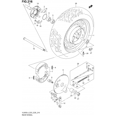 REAR WHEEL (VL800CL4 E28)