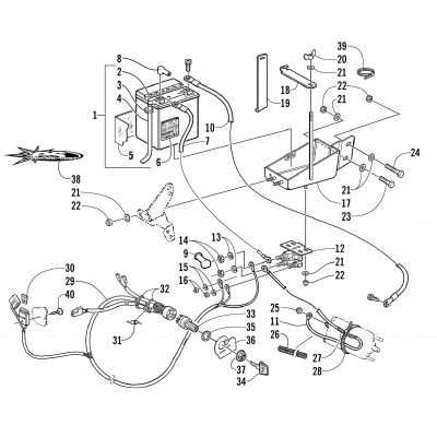 BATTERY, SOLENOID, AND CABLES (OPTIONAL)