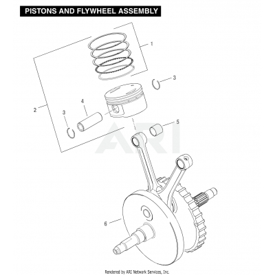 PISTONS AND FLYWHEEL ASSEMBLY