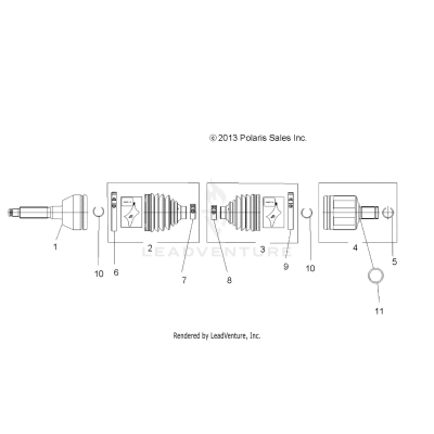 DRIVE TRAIN, FRONT DRIVE SHAFT - A17SDE57N2/A57N2 (49ATVSHAFTDRIVE1332931)