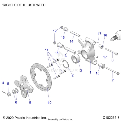 SUSPENSION, REAR HUBS, CARRIER and BRAKE DISC - A25SVE95PG (C102265-3)