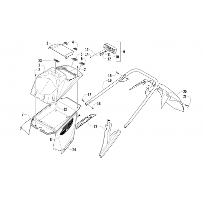 REAR BUMPER, STORAGE BOX, AND TAILLIGHT ASSEMBLY