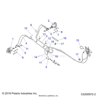 BRAKES, REAR BRAKE LINES - A20SDE57P5 (C0200972-2)