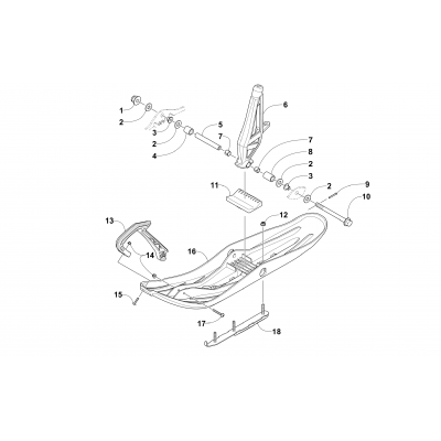 SKI AND SPINDLE ASSEMBLY