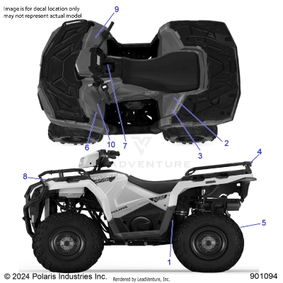 BODY, DECALS, STANDARD - A25SEA57L5 (901094)
