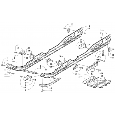 SLIDE RAIL AND TRACK ASSEMBLY (LE 151/International)