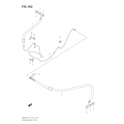 REAR BRAKE HOSE (AN650A L1 E28)