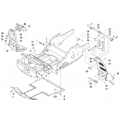 FRONT FRAME AND FOOTREST ASSEMBLY