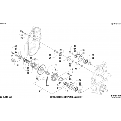 DRIVE/REVERSE DROPCASE ASSEMBLY (ESR)