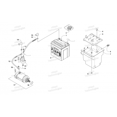 BATTERY AND STARTER MOTOR ASSEMBLY (SER. #  302247 AND ABOVE)