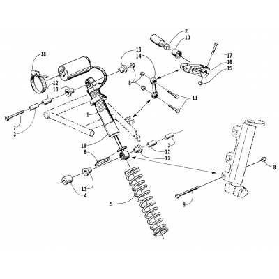 SHOCK ABSORBER AND SWAY BAR ASSEMBLY