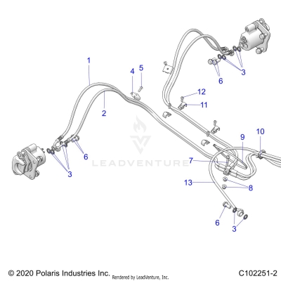 BRAKES, BRAKE LINES, REAR - A23SDE57K4 (C102251-2)
