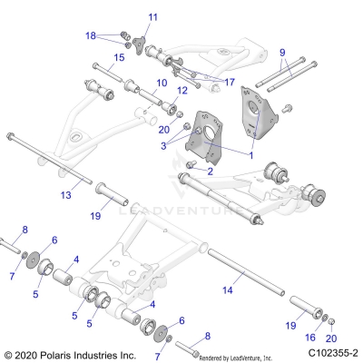SUSPENSION, MIDDLE CONTROL ARM MOUNTING - A24S6E57A1 (C102355-2)