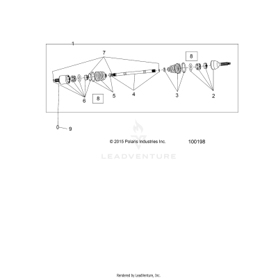 DRIVE TRAIN, FRONT HALF SHAFT - A17DAH57A5 (100198)