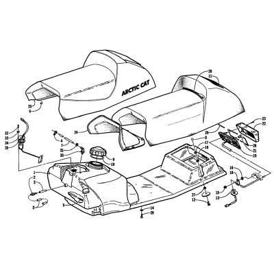 GAS TANK, SEAT, AND TAILLIGHT ASSEMBLY (esr)
