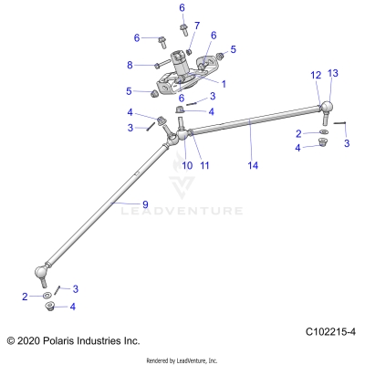 STEERING, STEERING POST, LOWER and TIE ROD ASM. - A20SXM95AL/CAL (C102215-4)