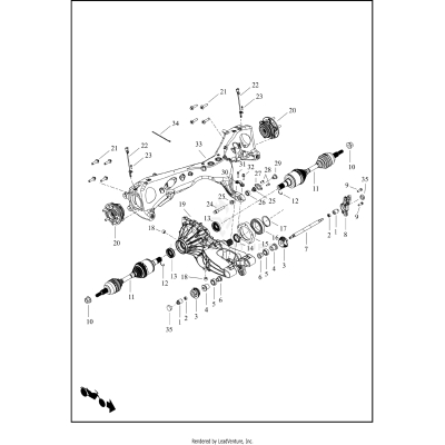 DIFFERENTIAL, SWINGARM, AXLES, REAR
