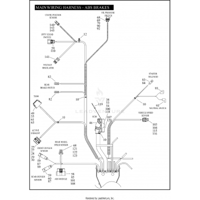 MAIN WIRING HARNESS - ABS BRAKES - FLHP & FLHPE (5 OF 5)