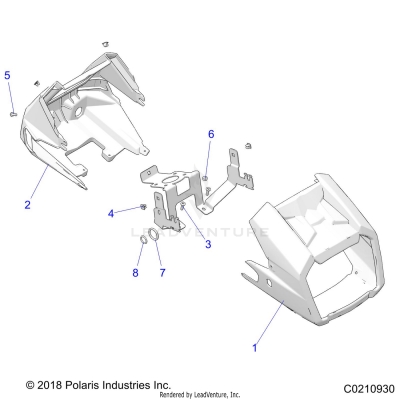 BODY, HEADLIGHT POD - A20SDA57A5/L4/E57A4/B4/LE (C0210930)