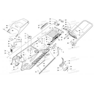 TUNNEL, REAR BUMPER, AND SNOWFLAP ASSEMBLY