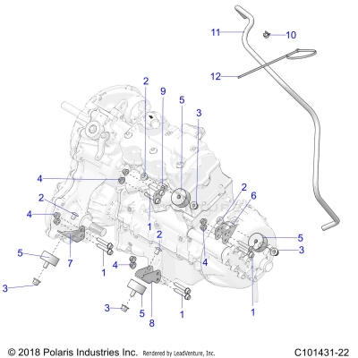 ENGINE, MOUNTING & LONG BLOCK - A25SVE95PG (C101431-22)