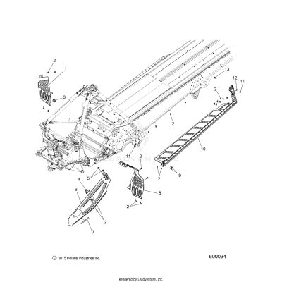 CHASSIS, CLUTCH GUARD and FOOTRESTS - S19EGK8PS ALL OPTIONS (600034)