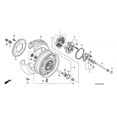 REAR WHEEL (VTX1800F)